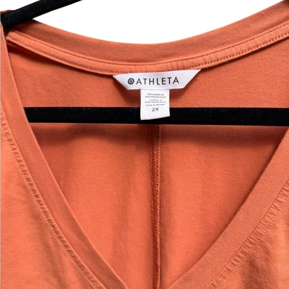 Athleta V-Neck Short Sleeve Top in Orange size 2X - Picture 2 of 3
